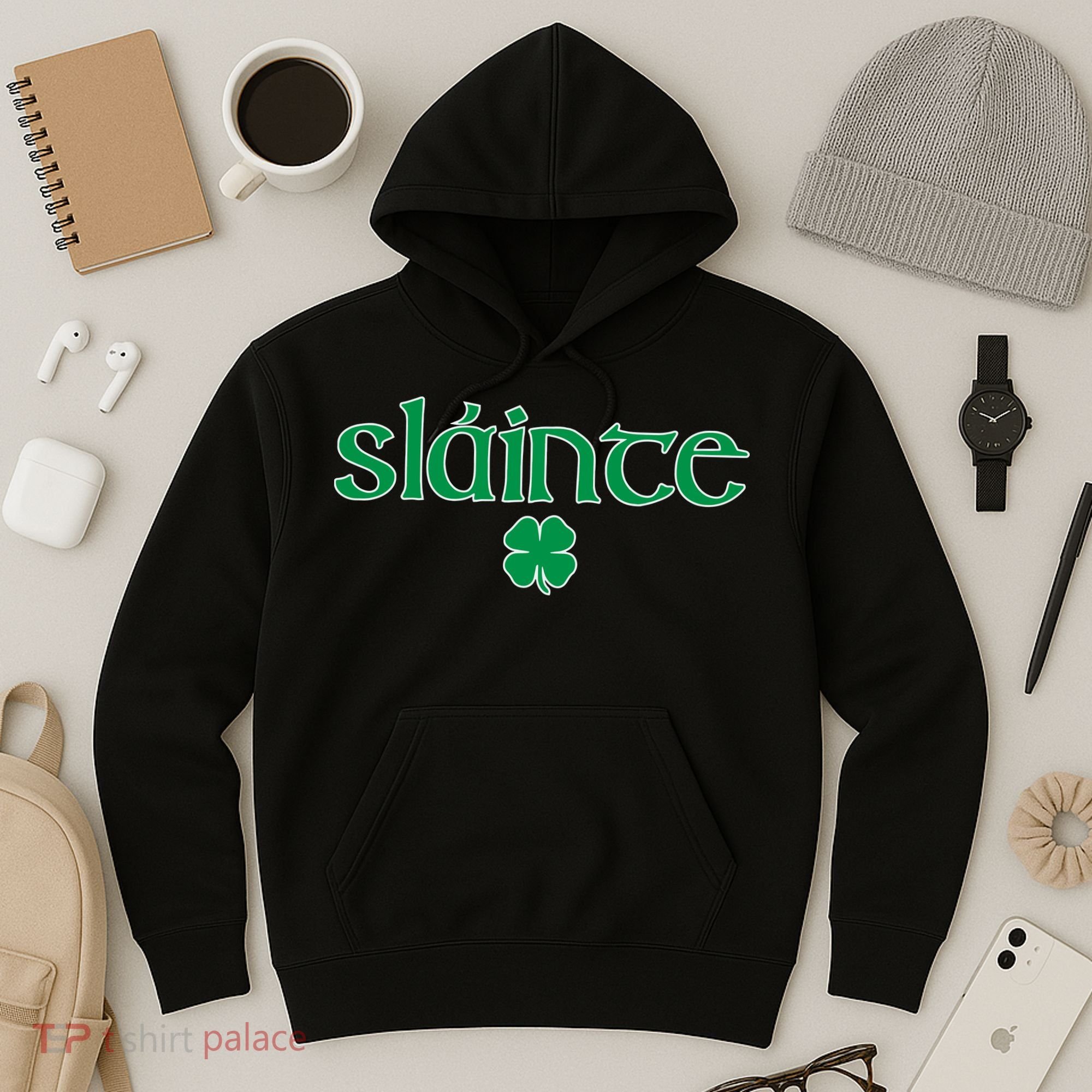 Slainte Patricks Day Shamrock Hoodie