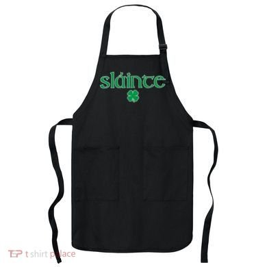 Slainte Patricks Day Shamrock Apron