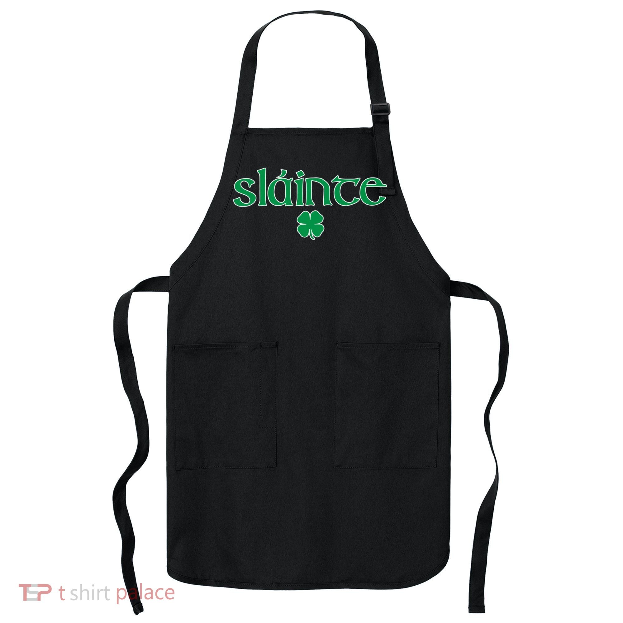 Slainte Patricks Day Shamrock Apron