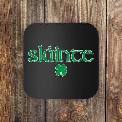 Slainte Patricks Day Shamrock Coaster