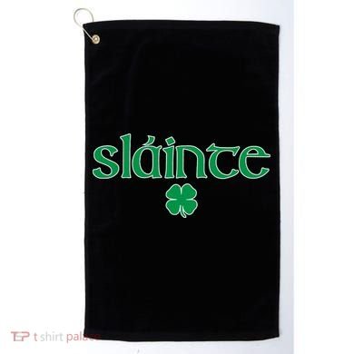 Slainte Patricks Day Shamrock Golf Towel