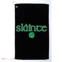 Slainte Patricks Day Shamrock Golf Towel thumb 0
