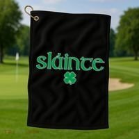 Slainte Patricks Day Shamrock Golf Towel thumb 1