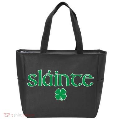 Slainte Patricks Day Shamrock Tote Bag