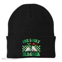 St Patricks Day Teacher Shirt One Lucky Teacher Shamrock Beanie thumb 0