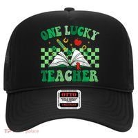 St Patricks Day Teacher Shirt One Lucky Teacher Shamrock Hat thumb 0