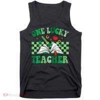 St Patricks Day Teacher Shirt One Lucky Teacher Shamrock Tank Top thumb 0