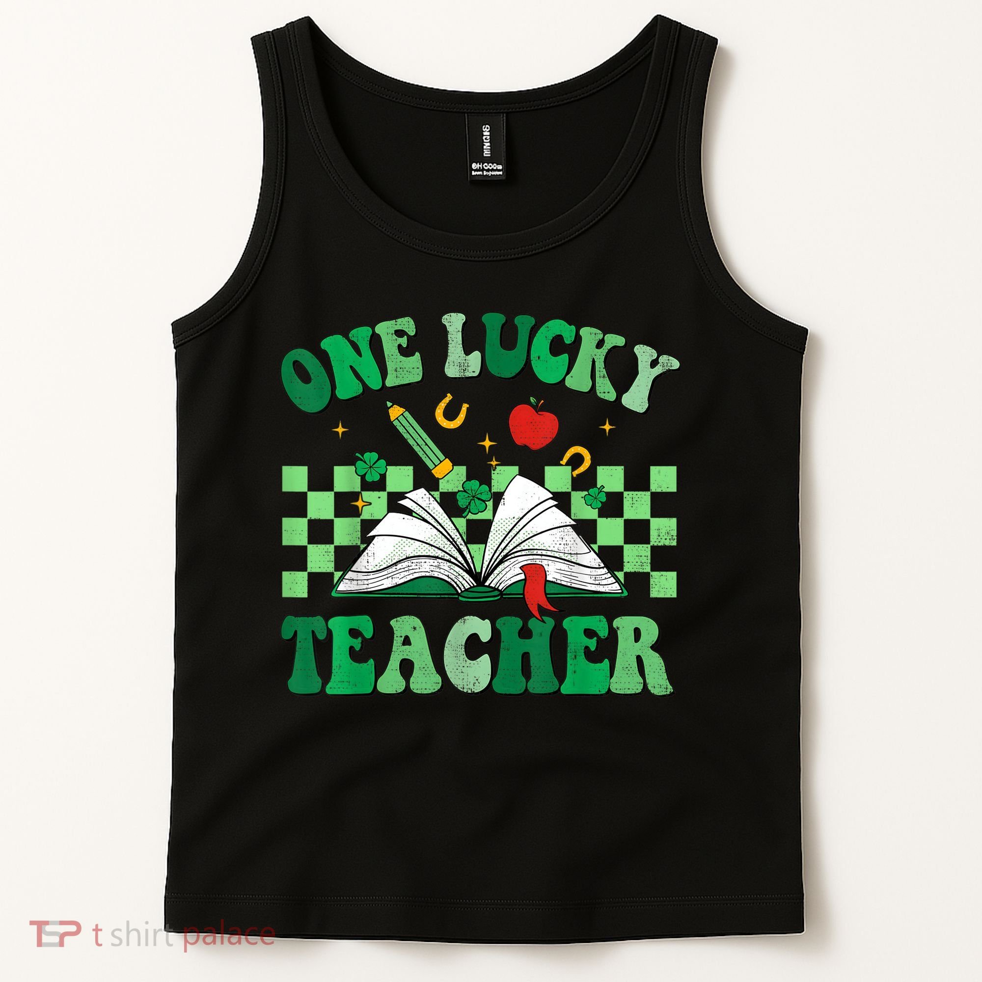 St Patricks Day Teacher Shirt One Lucky Teacher Shamrock Tank Top