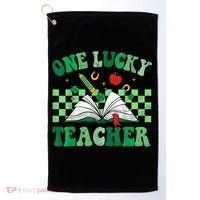 St Patricks Day Teacher Shirt One Lucky Teacher Shamrock Golf Towel thumb 0