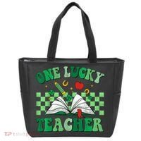 St Patricks Day Teacher Shirt One Lucky Teacher Shamrock Tote Bag thumb 0