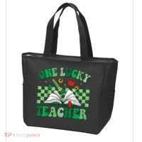 St Patricks Day Teacher Shirt One Lucky Teacher Shamrock Tote Bag thumb 3