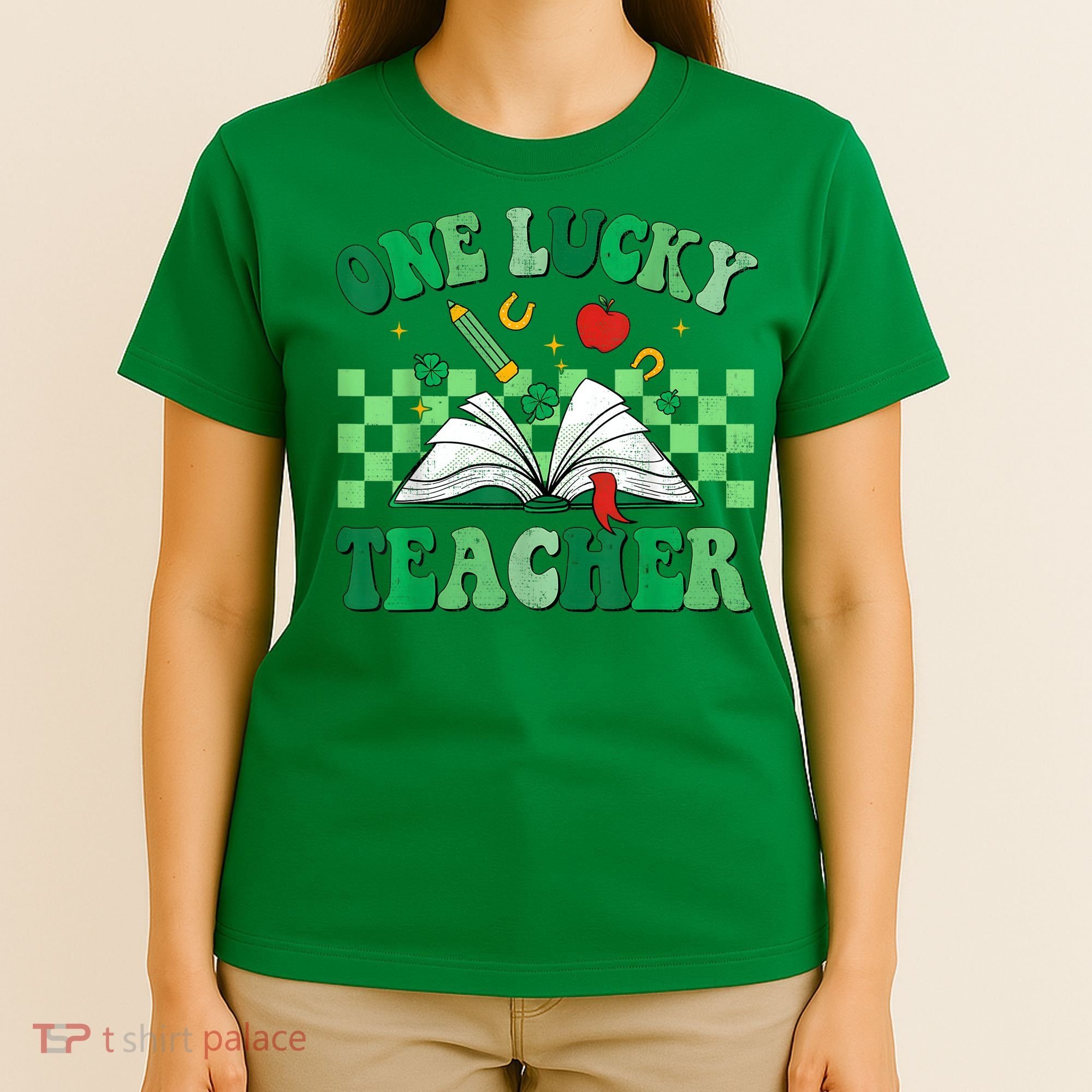 St Patricks Day Teacher Shirt One Lucky Teacher Shamrock T-Shirt