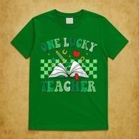 St Patricks Day Teacher Shirt One Lucky Teacher Shamrock T-Shirt thumb 5