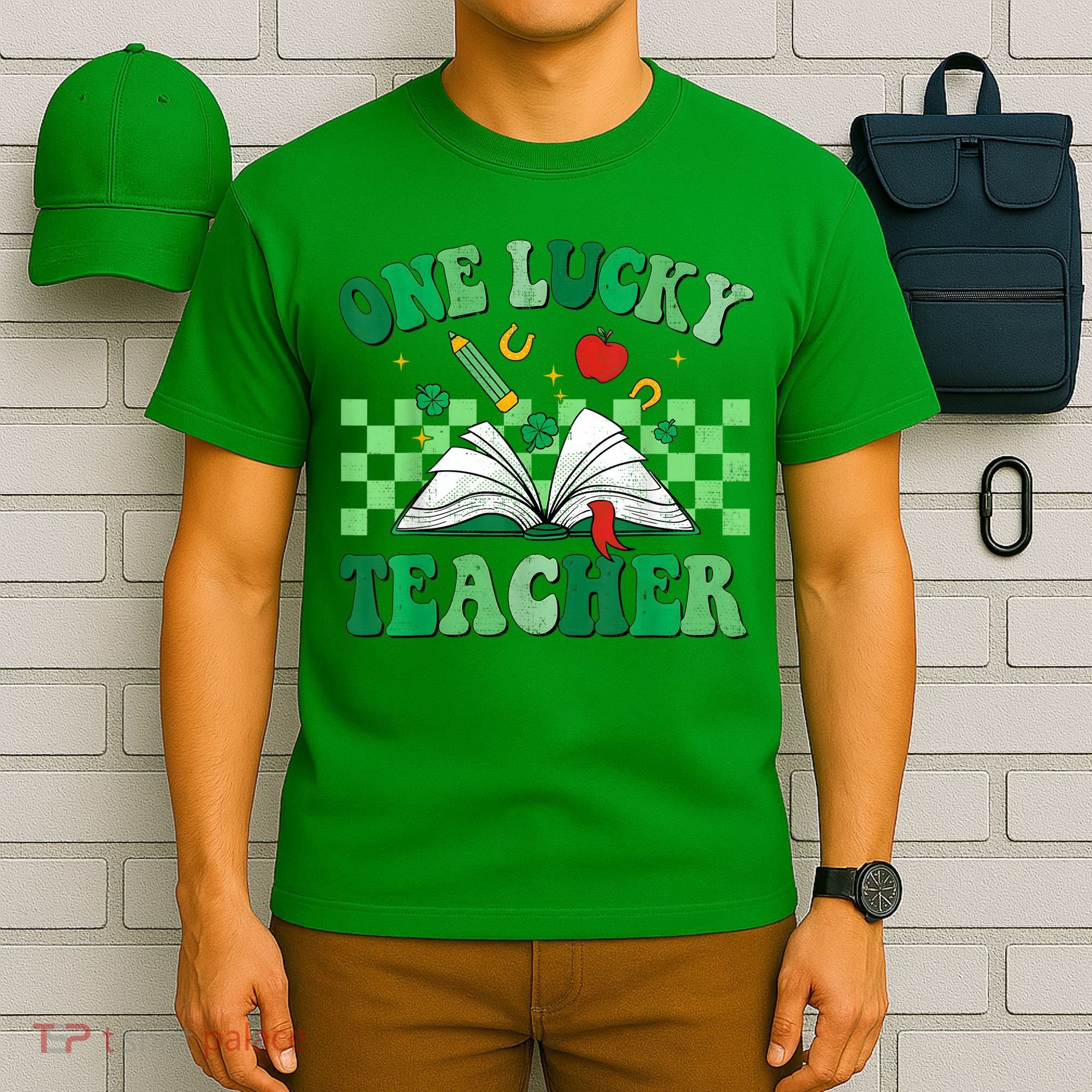 St Patricks Day Teacher Shirt One Lucky Teacher Shamrock T-Shirt