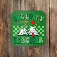 St Patricks Day Teacher Shirt One Lucky Teacher Shamrock Coaster thumb 0