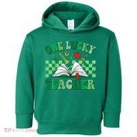 St Patricks Day Teacher Shirt One Lucky Teacher Shamrock Toddler Hoodie thumb 0
