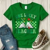 St Patricks Day Teacher Shirt One Lucky Teacher Shamrock Women's T-Shirt thumb 3