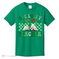 St Patricks Day Teacher Shirt One Lucky Teacher Shamrock Kids T-Shirt thumb 0
