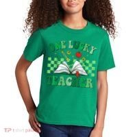 St Patricks Day Teacher Shirt One Lucky Teacher Shamrock Kids T-Shirt thumb 2