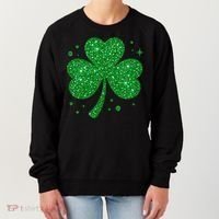 St Patrick's Day Glittery Shamrock Clover Women's Sweatshirt thumb 0