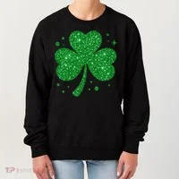 St Patrick's Day Glittery Shamrock Clover Women's Sweatshirt thumb 0