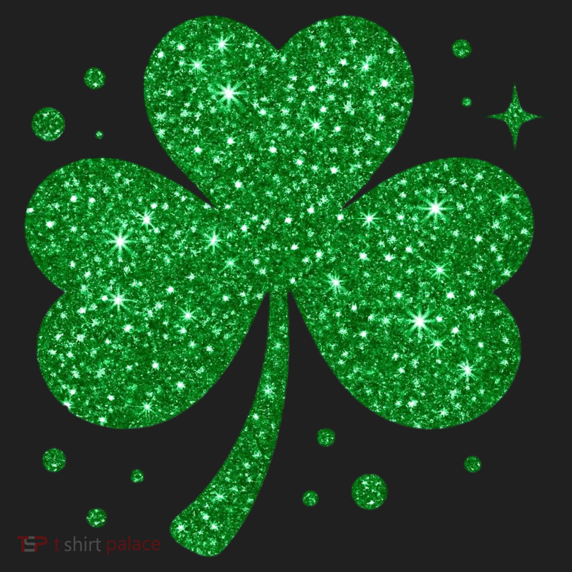 St Patrick's Day Glittery Shamrock Clover Women's Sweatshirt