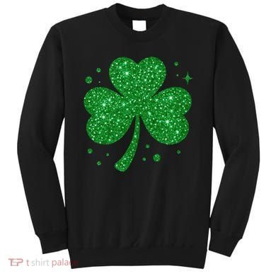 St Patrick's Day Glittery Shamrock Clover Sweatshirt