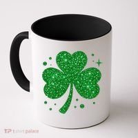 St Patrick's Day Glittery Shamrock Clover Coffee Mug thumb 0