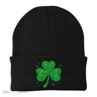 St Patrick's Day Glittery Shamrock Clover Beanie thumb 0
