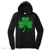 St Patrick's Day Glittery Shamrock Clover Women's Hoodie thumb 0