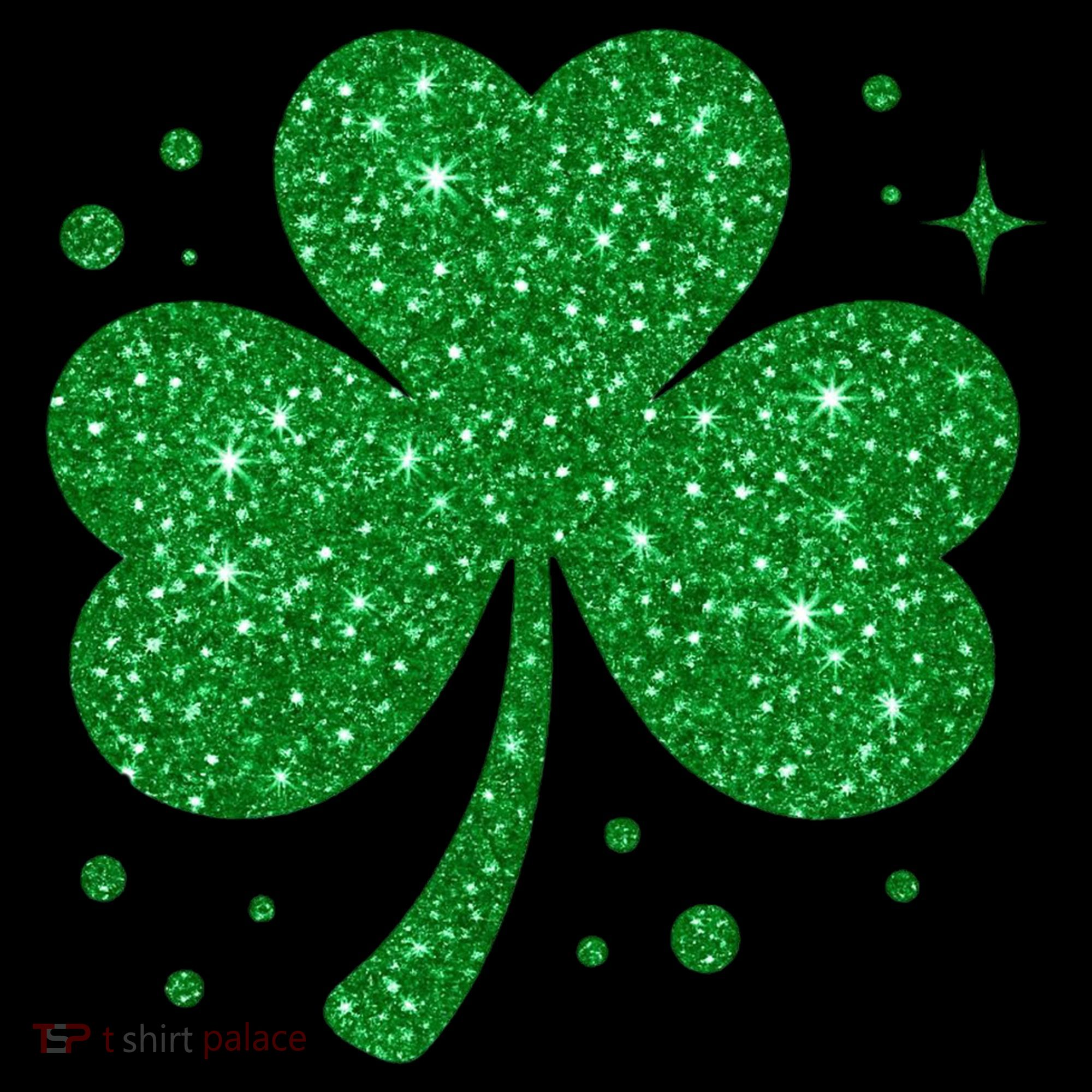 St Patrick's Day Glittery Shamrock Clover Women's Hoodie