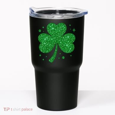 St Patrick's Day Glittery Shamrock Clover Tumbler