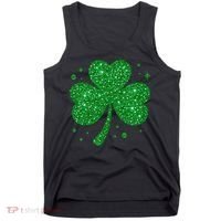 St Patrick's Day Glittery Shamrock Clover Tank Top thumb 0