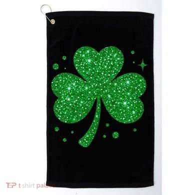 St Patrick's Day Glittery Shamrock Clover Golf Towel