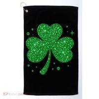 St Patrick's Day Glittery Shamrock Clover Golf Towel thumb 0