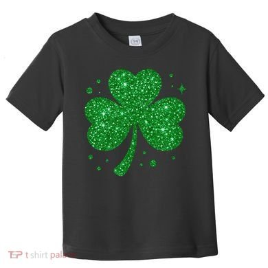 St Patrick's Day Glittery Shamrock Clover Toddler T-Shirt