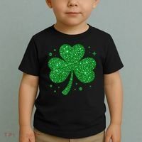 St Patrick's Day Glittery Shamrock Clover Toddler T-Shirt thumb 2