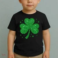 St Patrick's Day Glittery Shamrock Clover Toddler T-Shirt thumb 2