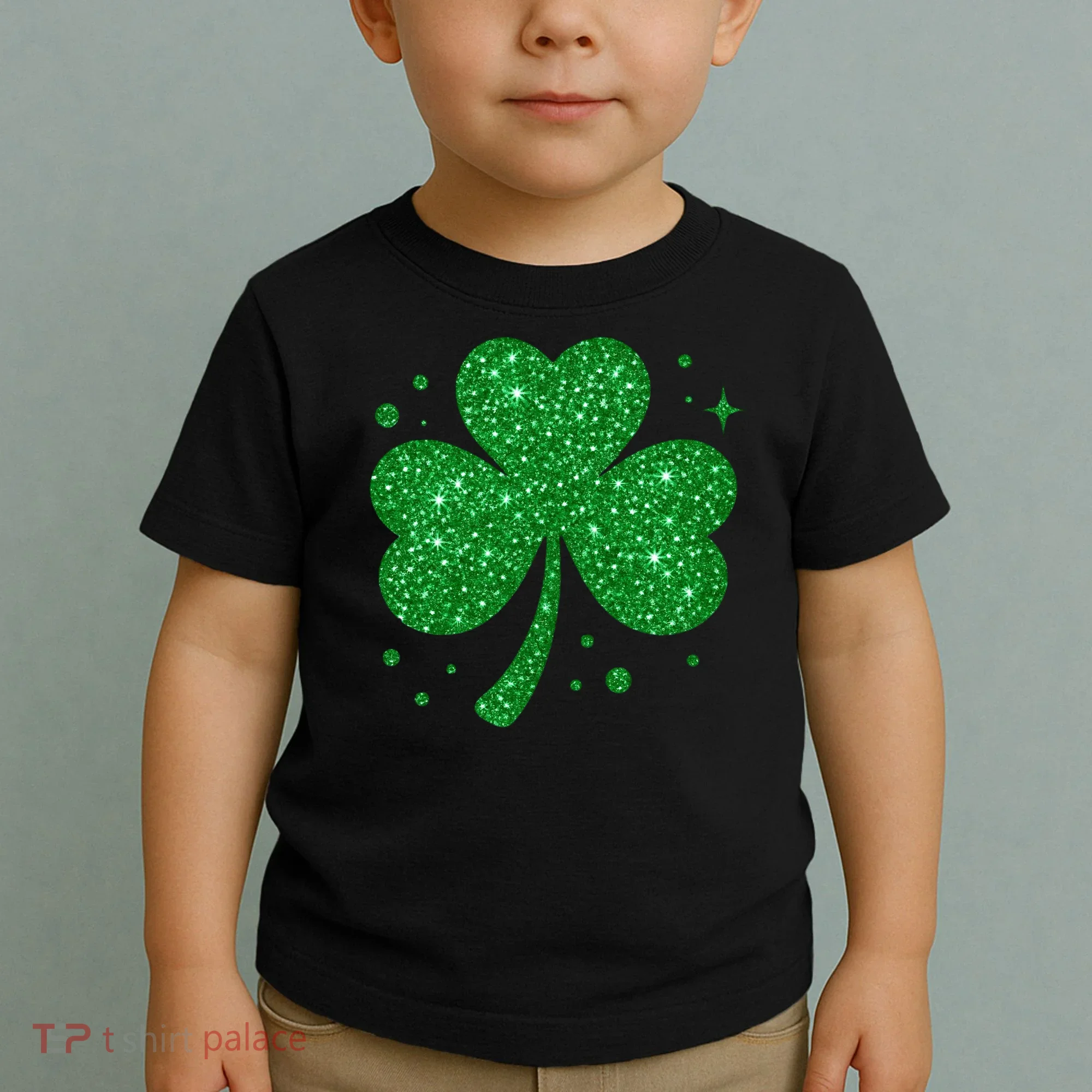 St Patrick's Day Glittery Shamrock Clover Toddler T-Shirt