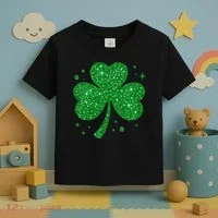 St Patrick's Day Glittery Shamrock Clover Toddler T-Shirt thumb 3