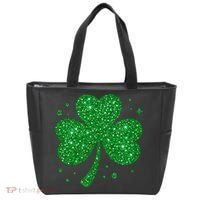 St Patrick's Day Glittery Shamrock Clover Tote Bag thumb 0