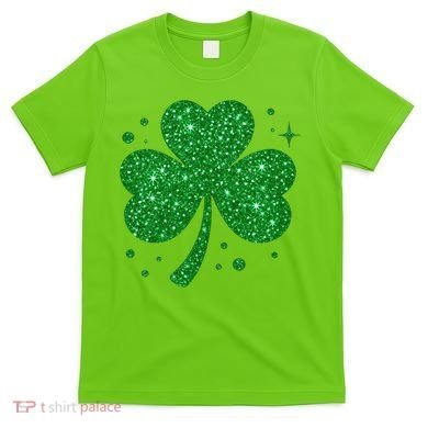 St Patrick's Day Glittery Shamrock Clover T-Shirt