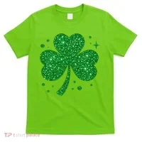 St Patrick's Day Glittery Shamrock Clover T-Shirt thumb 0