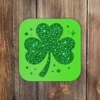 St Patrick's Day Glittery Shamrock Clover Coaster thumb 0