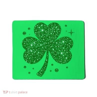 St Patrick's Day Glittery Shamrock Clover Mousepad