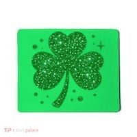 St Patrick's Day Glittery Shamrock Clover Mousepad thumb 0