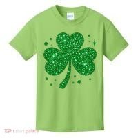 St Patrick's Day Glittery Shamrock Clover Kids T-Shirt thumb 0