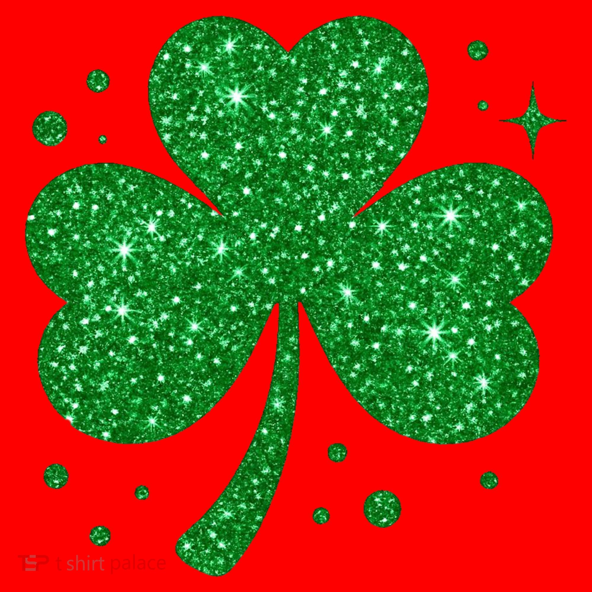 St Patrick's Day Glittery Shamrock Clover Santa Hat