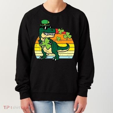 St Patricks Day Dino Saint Paddys Pattys Trex Women's Sweatshirt