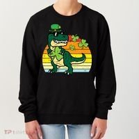 St Patricks Day Dino Saint Paddys Pattys Trex Women's Sweatshirt thumb 0